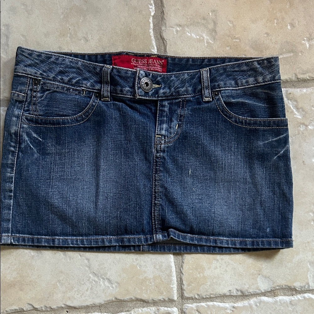 GUESS Dark Blue Denim Mini Skirt vintage